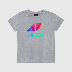 Футболка хлопковая детская AVICII RAIBOW, цвет: меланж