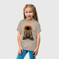 Футболка хлопковая детская Космонавт диджей - cosmo DJ, цвет: миндальный — фото 2