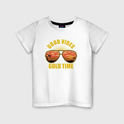 Детская футболка Good vibes gold time