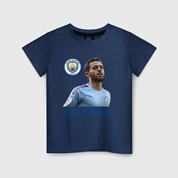 Футболка хлопковая детская Silva Bernardo Манчестер Сити, цвет: тёмно-синий