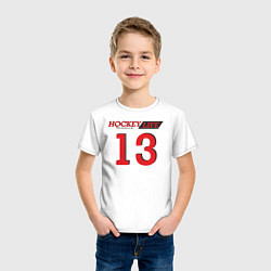 Футболка хлопковая детская Hockey life Number series, цвет: белый — фото 2