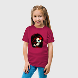 Футболка хлопковая детская Isaac girl, цвет: маджента — фото 2