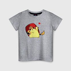 Детская футболка Пикачу под бейсболкой