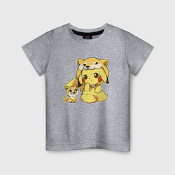 Детская футболка Пикачу с собачкой