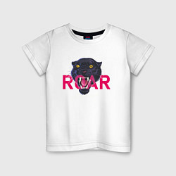 Футболка хлопковая детская Пантера ROAR, цвет: белый