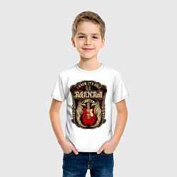 Футболка хлопковая детская Гитара и крылья РОК, цвет: белый — фото 2