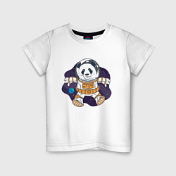 Футболка хлопковая детская Милая Космическая Панда, цвет: белый