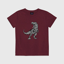 Детская футболка Тираннозавр узор Мандала