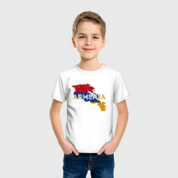 Футболка хлопковая детская Armenia Map, цвет: белый — фото 2