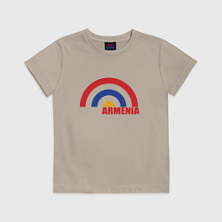 Футболка хлопковая детская Армения Armenia, цвет: миндальный
