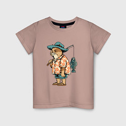 Детская футболка Кот рыбак