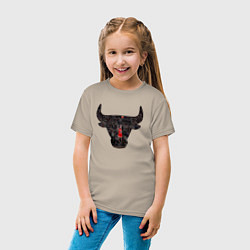 Футболка хлопковая детская Bulls - Jordan, цвет: миндальный — фото 2