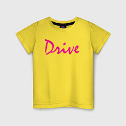 Футболка хлопковая детская DRIVE, цвет: желтый
