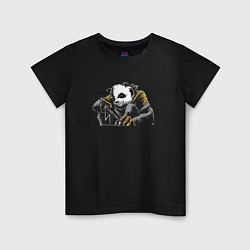 Детская футболка Панда на черном