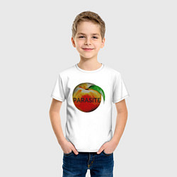 Футболка хлопковая детская Parasite Peach, цвет: белый — фото 2