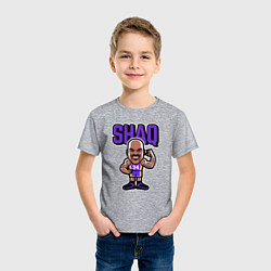 Футболка хлопковая детская Shaq, цвет: меланж — фото 2