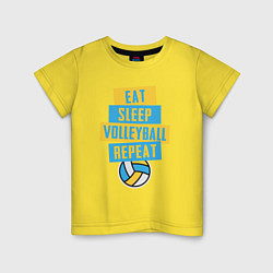 Детская футболка Еда, сон, волейбол