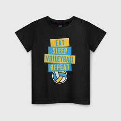 Детская футболка Еда, сон, волейбол