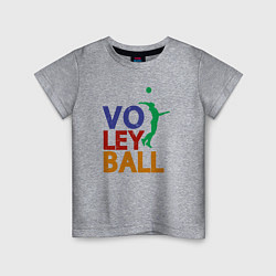 Футболка хлопковая детская Game Volleyball, цвет: меланж