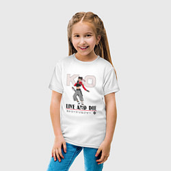 Футболка хлопковая детская Девушка-самурай, цвет: белый — фото 2
