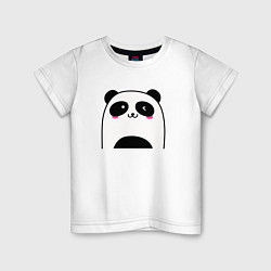 Футболка хлопковая детская Милая панда, цвет: белый