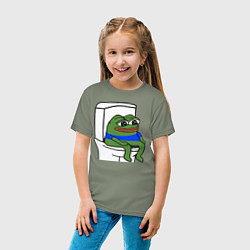 Футболка хлопковая детская Лягушонок пепе, цвет: авокадо — фото 2