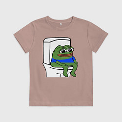 Футболка хлопковая детская Лягушонок пепе, цвет: пыльно-розовый