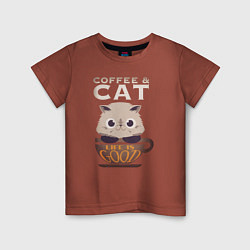 Детская футболка Кофе и Кот