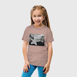 Футболка хлопковая детская Simpsons x Nirvana, цвет: пыльно-розовый — фото 2