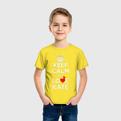 Футболка хлопковая детская Будь спок и люби Катю, цвет: желтый — фото 2