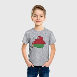 Футболка хлопковая детская Belarus Map, цвет: меланж — фото 2
