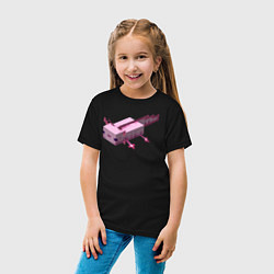 Футболка хлопковая детская Аксолотль Axolotl, цвет: черный — фото 2