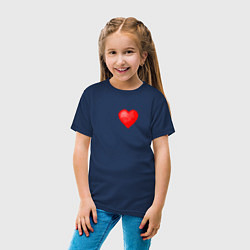 Футболка хлопковая детская Пиксельное Сердце, цвет: тёмно-синий — фото 2