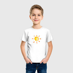 Футболка хлопковая детская Солнце, цвет: белый — фото 2