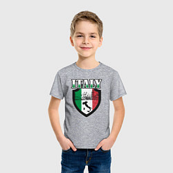 Футболка хлопковая детская Italy Shield, цвет: меланж — фото 2