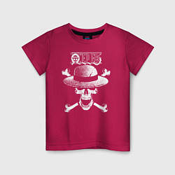 Футболка хлопковая детская Пираты Соломенной Шляпы One Piece, цвет: маджента