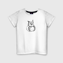 Детская футболка Ушастая сова черно-белая