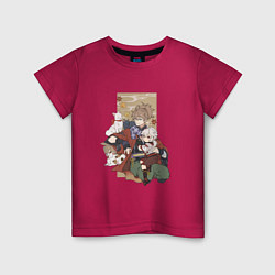Детская футболка Кадзуха и его друг с котиками