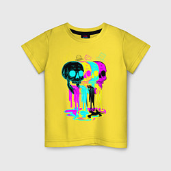 Детская футболка 4 ЧЕРЕПА SKULLS NEON