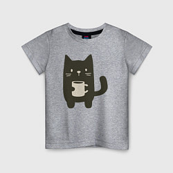 Детская футболка Котик с кружкой