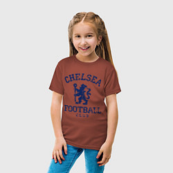 Футболка хлопковая детская Chelsea FC: Lion цвета кирпичный — фото 2
