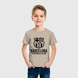 Футболка хлопковая детская Barcelona FC, цвет: миндальный — фото 2