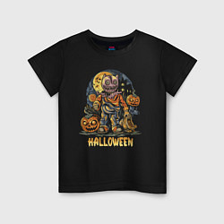 Футболка хлопковая детская Halloween, цвет: черный