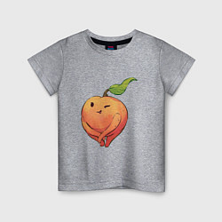 Футболка хлопковая детская Милая персик, цвет: меланж