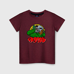 Футболка хлопковая детская Doom Rappin, цвет: меланж-бордовый