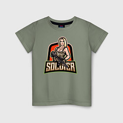 Детская футболка Девушка солдат