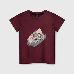 Детская футболка Темная роза - абстракция