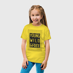 Футболка хлопковая детская YOUNG WILD &FREE, цвет: желтый — фото 2