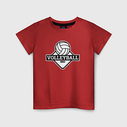 Футболка хлопковая детская Volleyball, цвет: красный