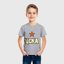 Футболка хлопковая детская ЦСКА, цвет: меланж — фото 2